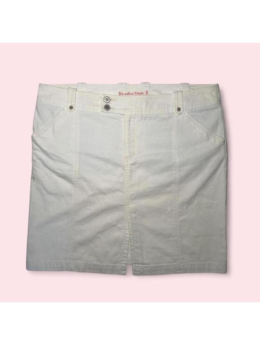 American Eagle Y2K White Denim Skirt Size 12